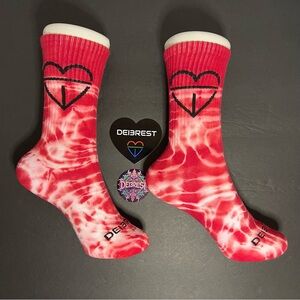 DEI3REST Custom Handmade “Red Ripple“ Tie-Dye Crew Socks